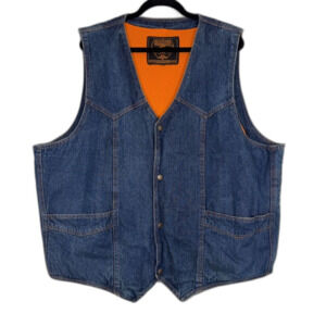 Milwaukee Performance Apparel 5XL Denim Vest Men Concealed Carry Biker Hi Vis